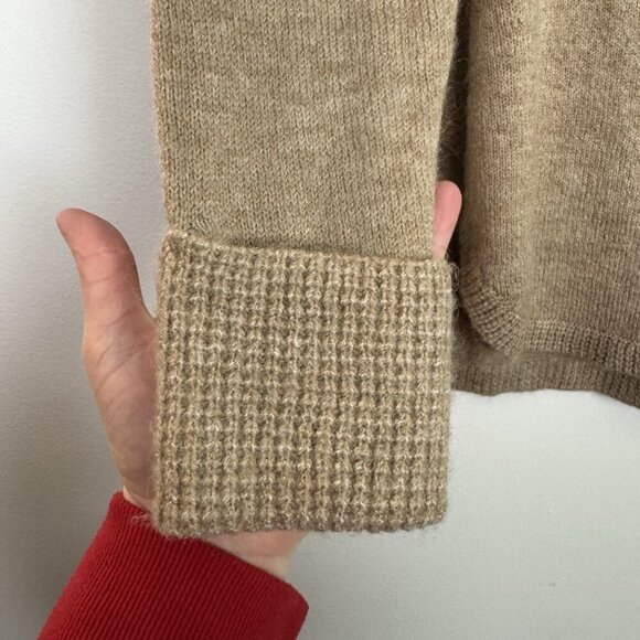 Style & Co Tan Brown Cowl Neck Sweater Size XL Curved Hem Cozy Casual - Picture 2 of 6